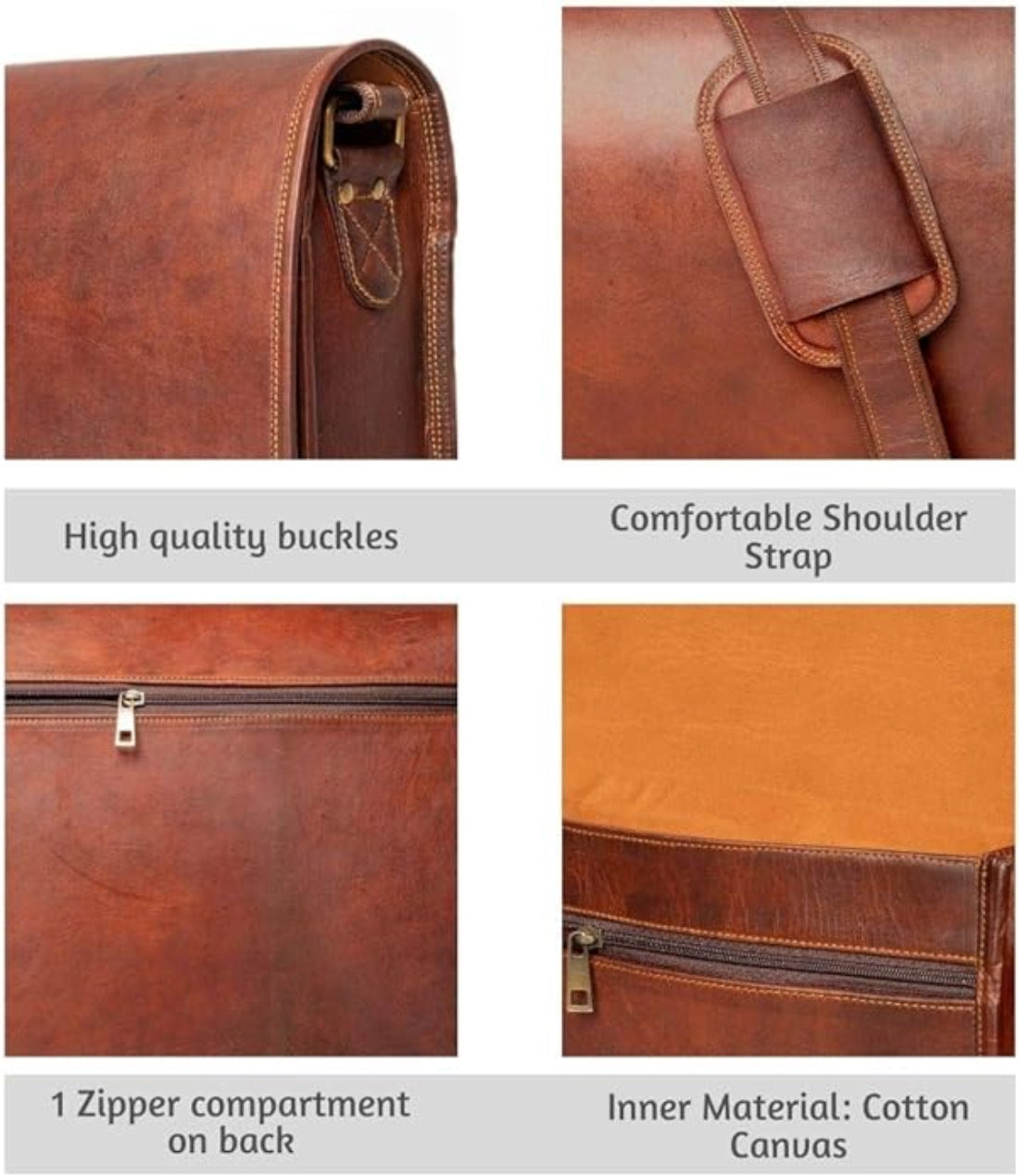 Wanderlust Leather Bag for Men Women