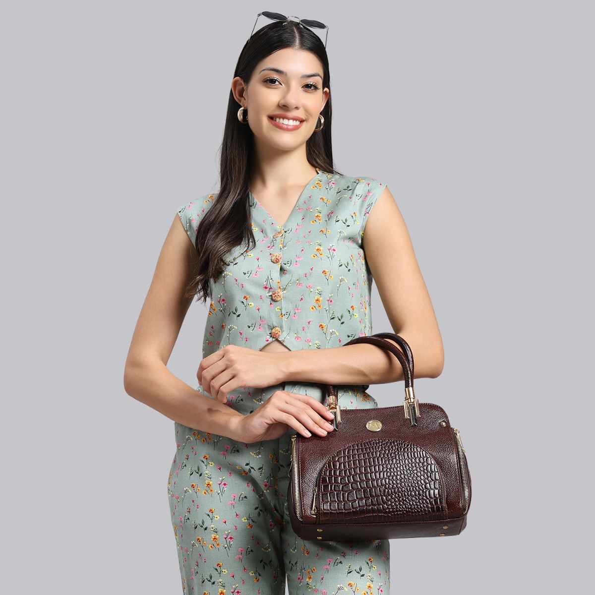 Leather Sling Handbag - Mocha Majesty