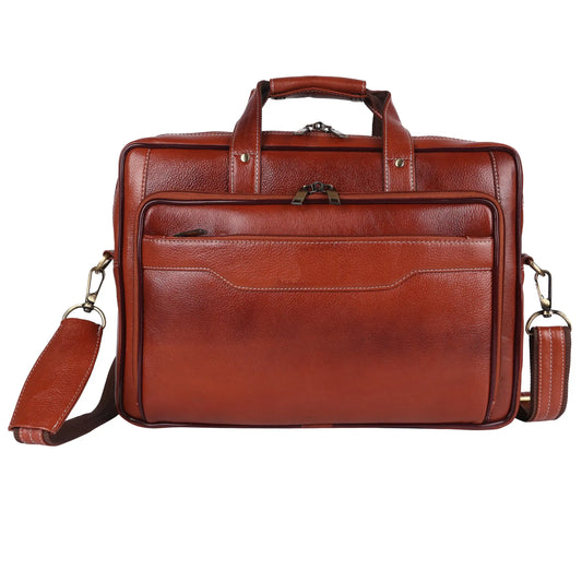 Best Leather Embossed Shoulder Laptop Handbag