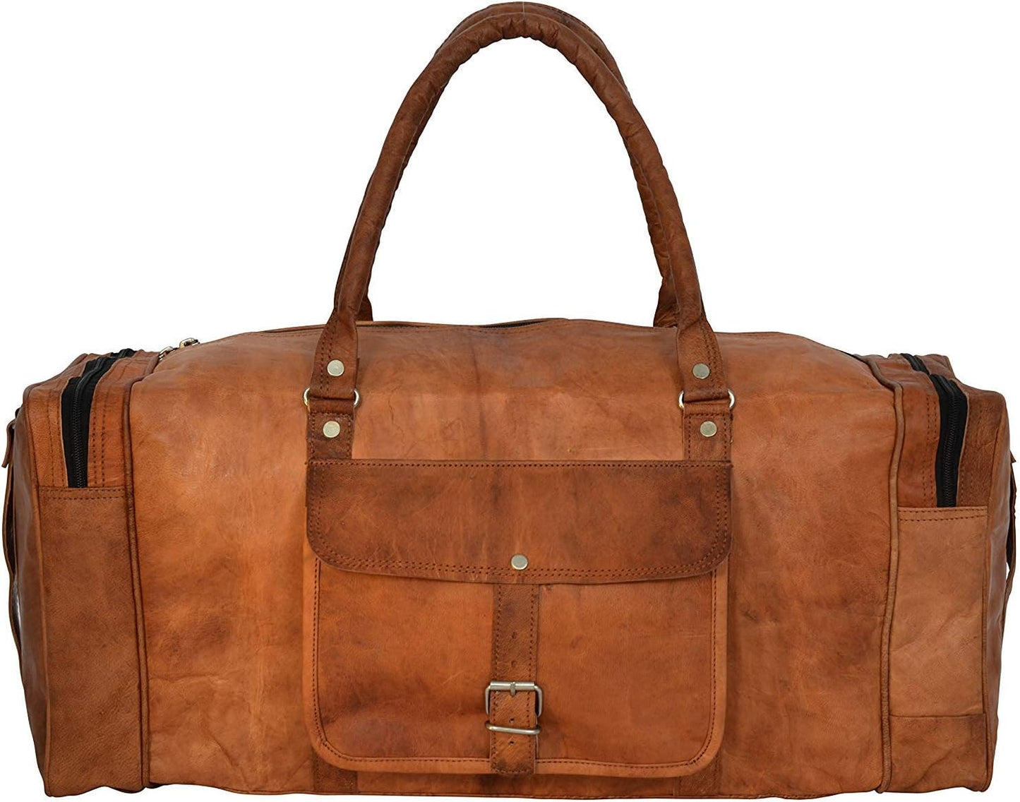 Brown Leather Duffel Bag  for Travel & Weekend