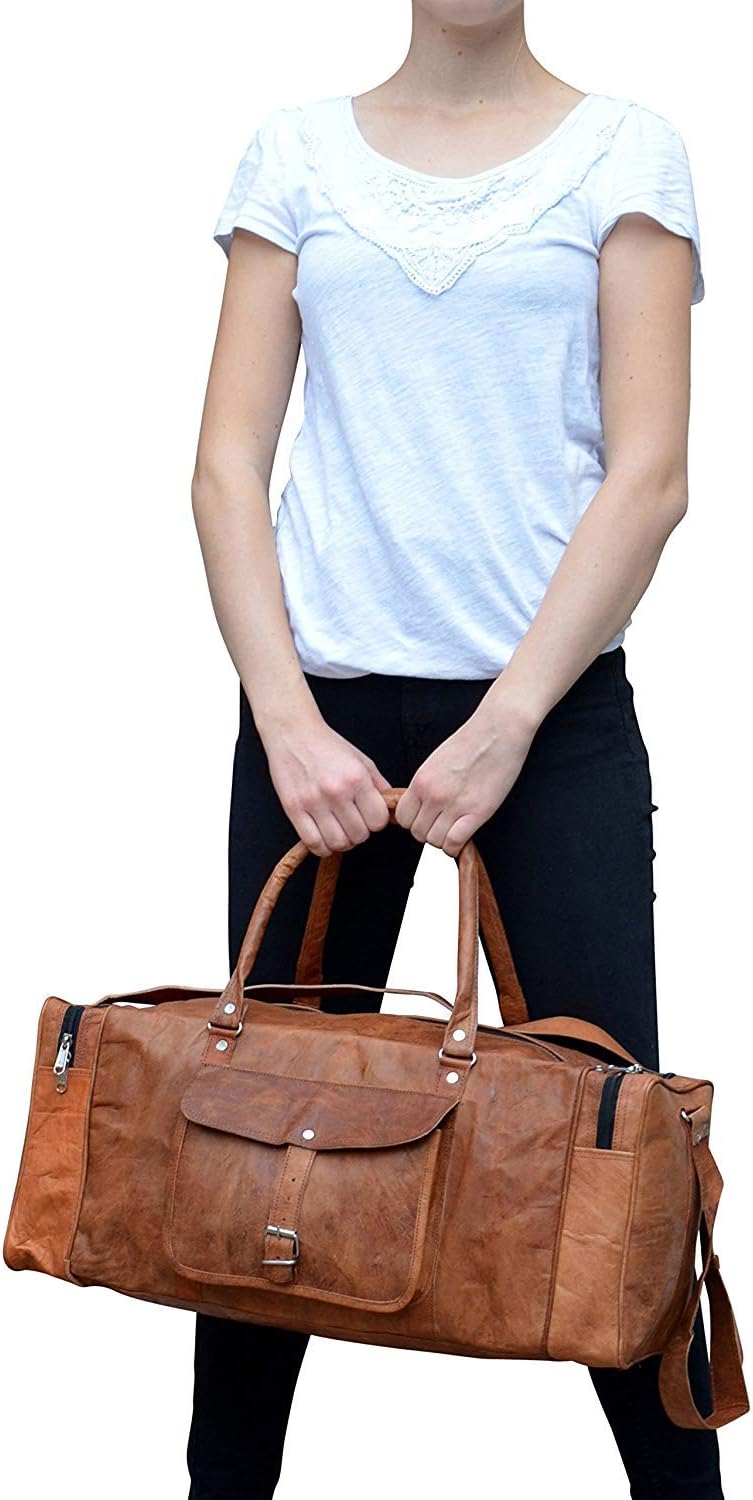 Brown Leather Duffel Bag  for Travel & Weekend