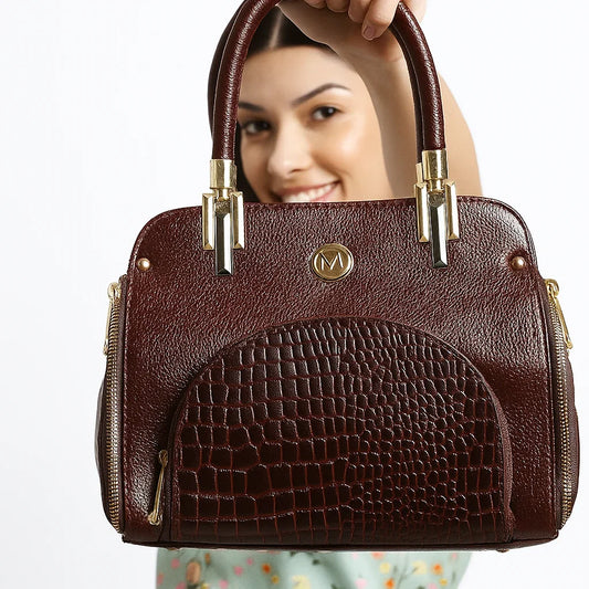 Leather Sling Handbag - Mocha Majesty