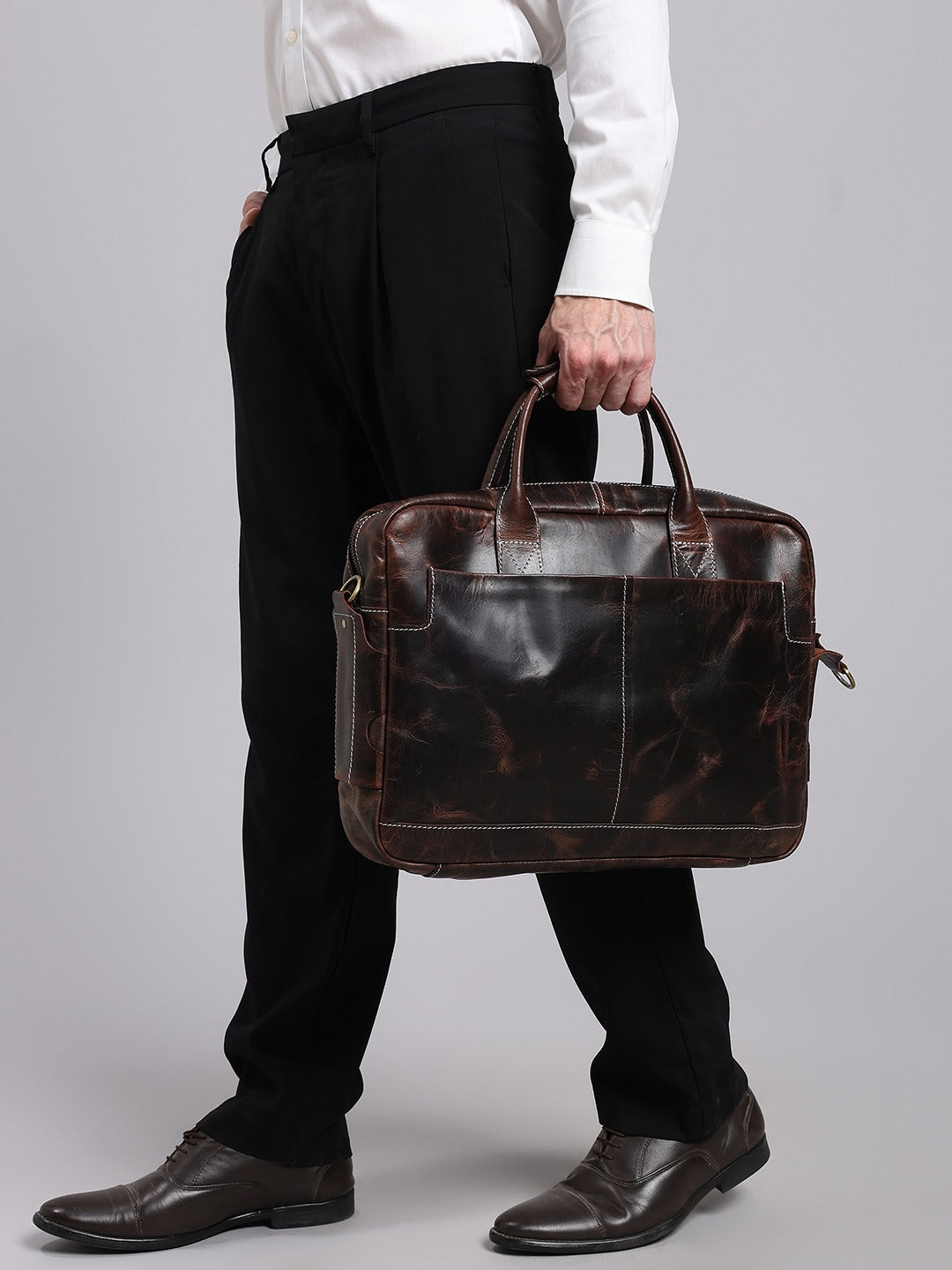 Classic Full Grain Leather Office Briefcase