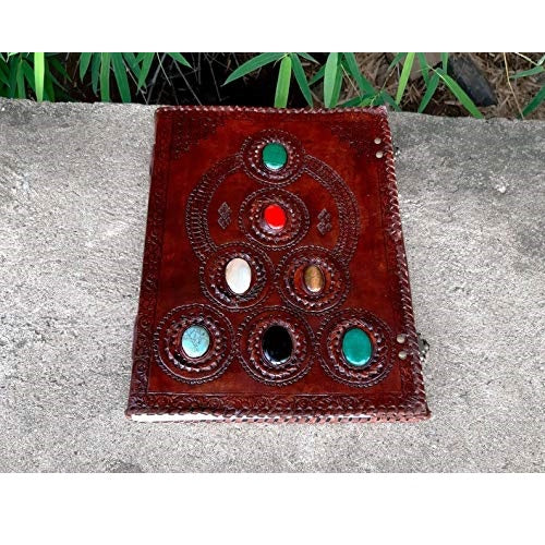 EMBOSSED LEATHER JOURNAL SEVEN STONE