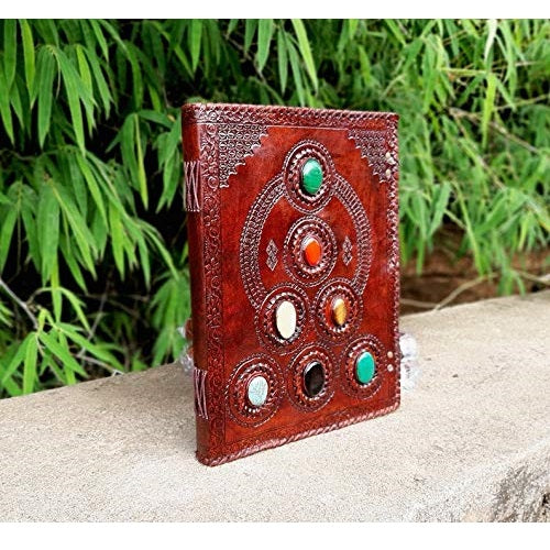 EMBOSSED LEATHER JOURNAL SEVEN STONE