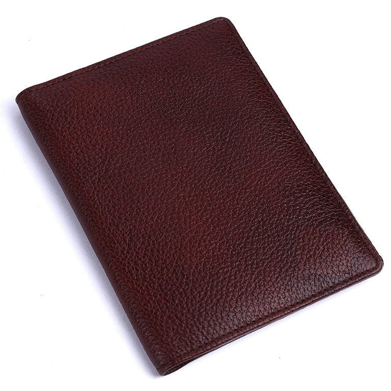 Genuine Brown Leather Unisex Passport Holder