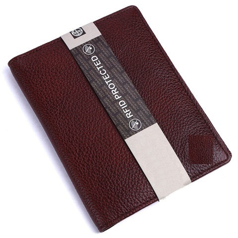 Genuine Brown Leather Unisex Passport Holder