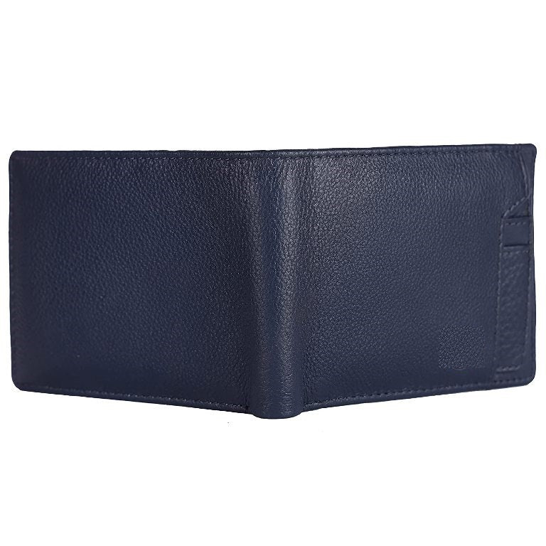 Genuine Leather Blue Rfid Wallet