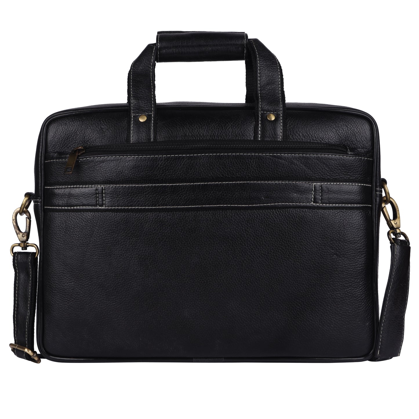Genuine Leather Briefcase Black Messenger Bag