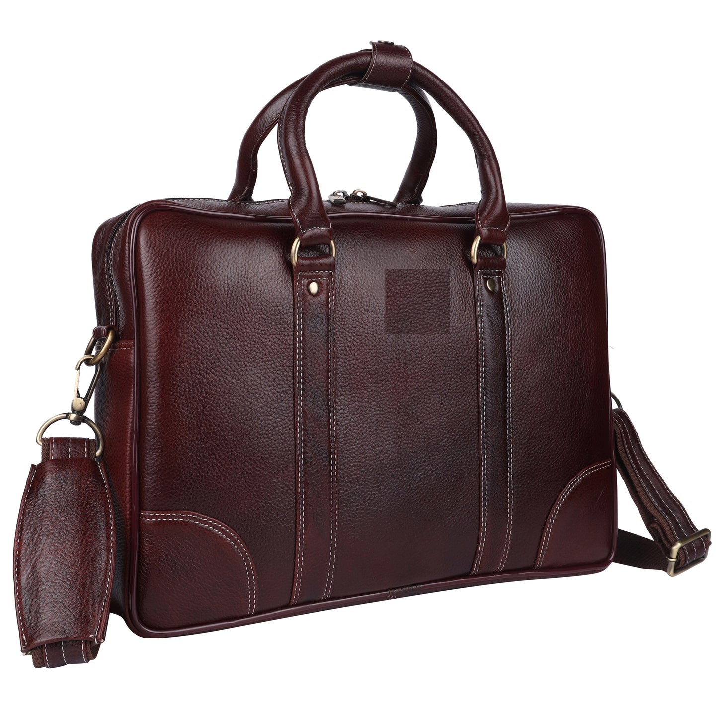 Genuine Leather Brown Laptop Messenger Briefcase Bag