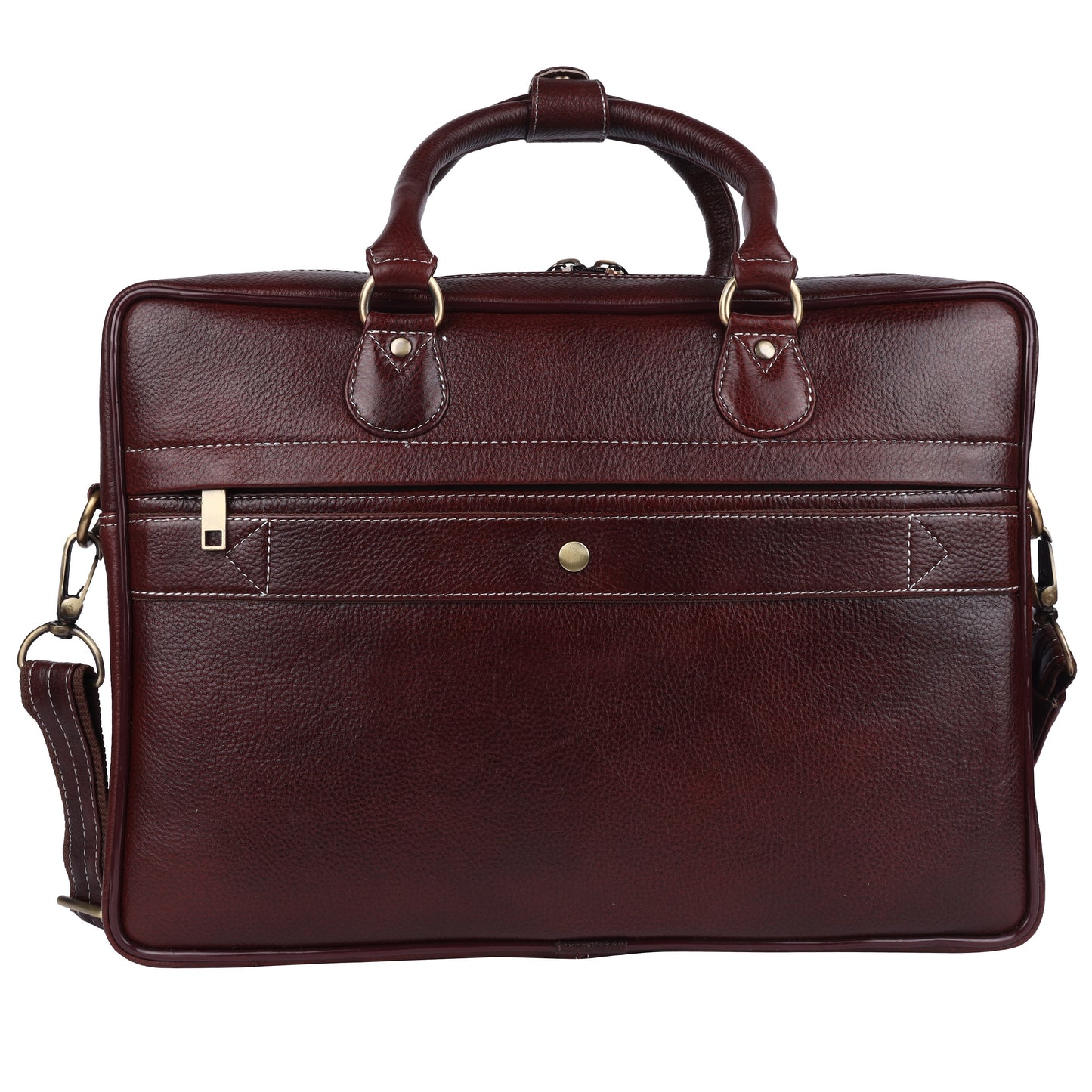 Genuine Leather Brown Laptop Messenger Briefcase Bag