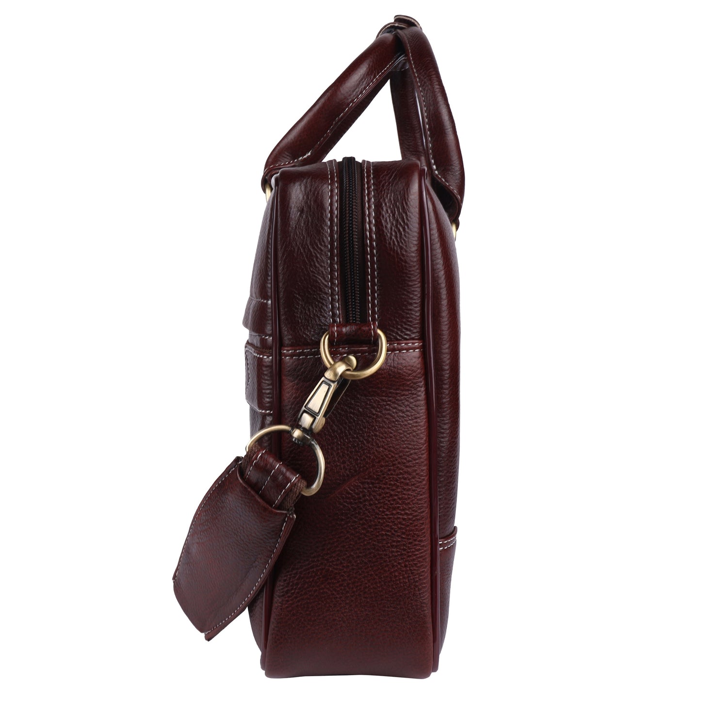 Genuine Leather Brown Laptop Messenger Briefcase Bag