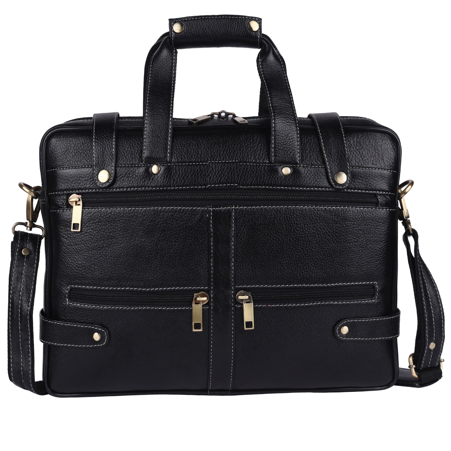 Genuine Leather Embossed Laptop Messenger Bag