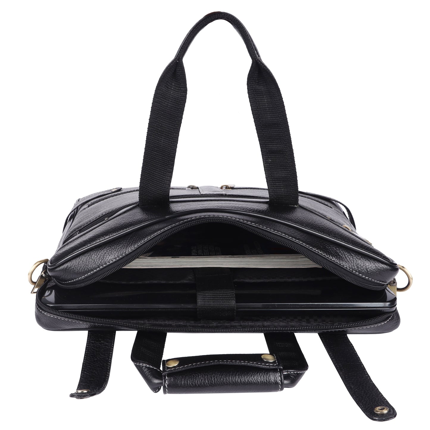 Genuine Leather Embossed Laptop Messenger Bag
