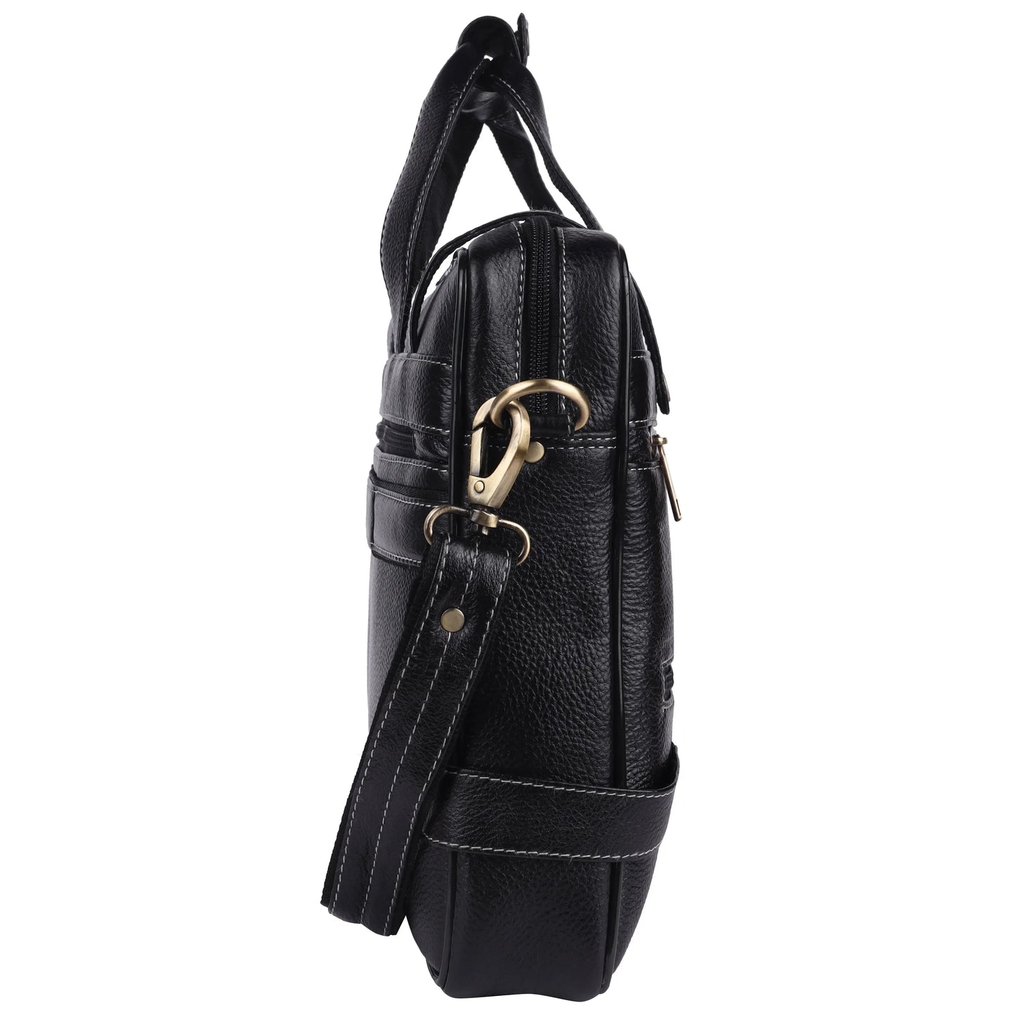 Genuine Leather Embossed Laptop Messenger Bag