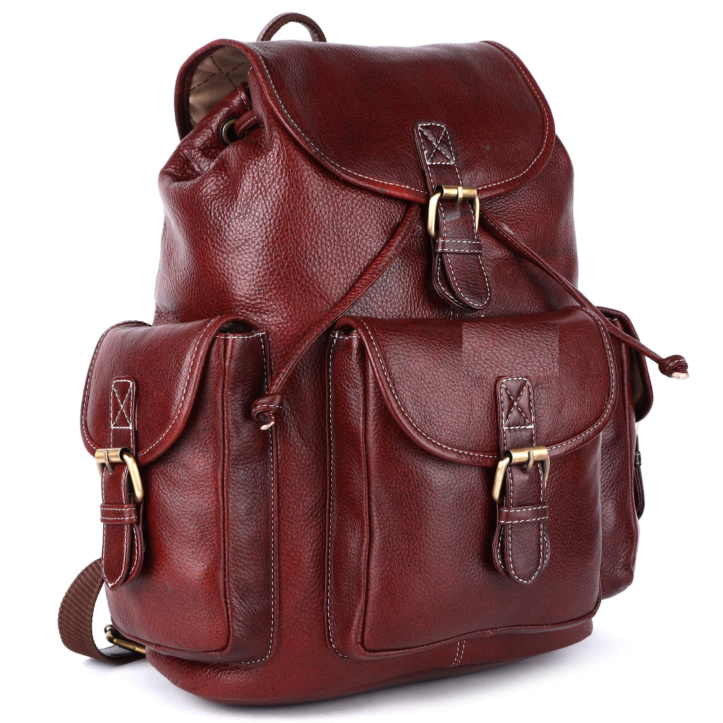 Genuine Leather Laptop Backpack (Brown)