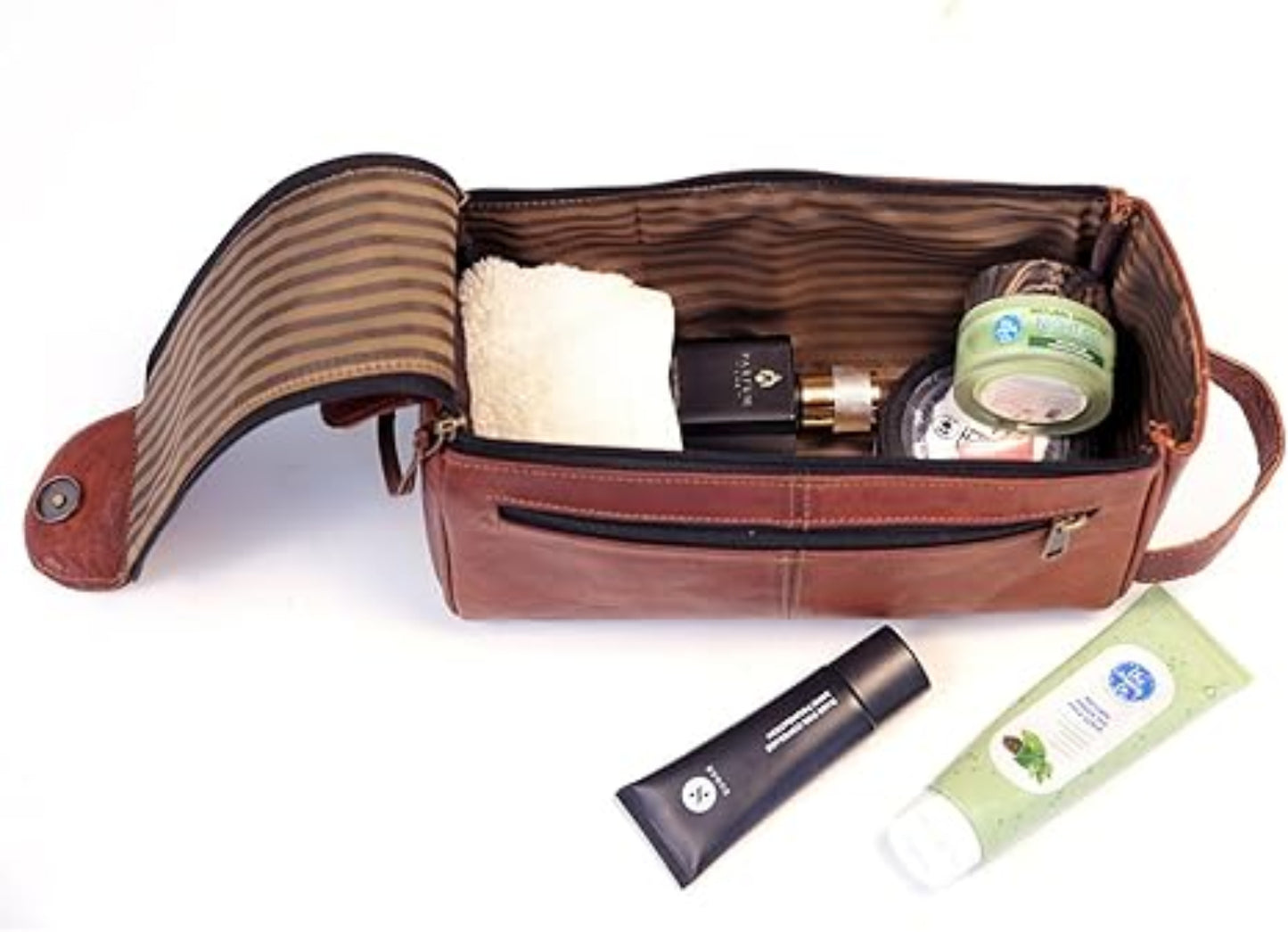 Genuine Leather Toiletry Bag Versatile Dopp Kit