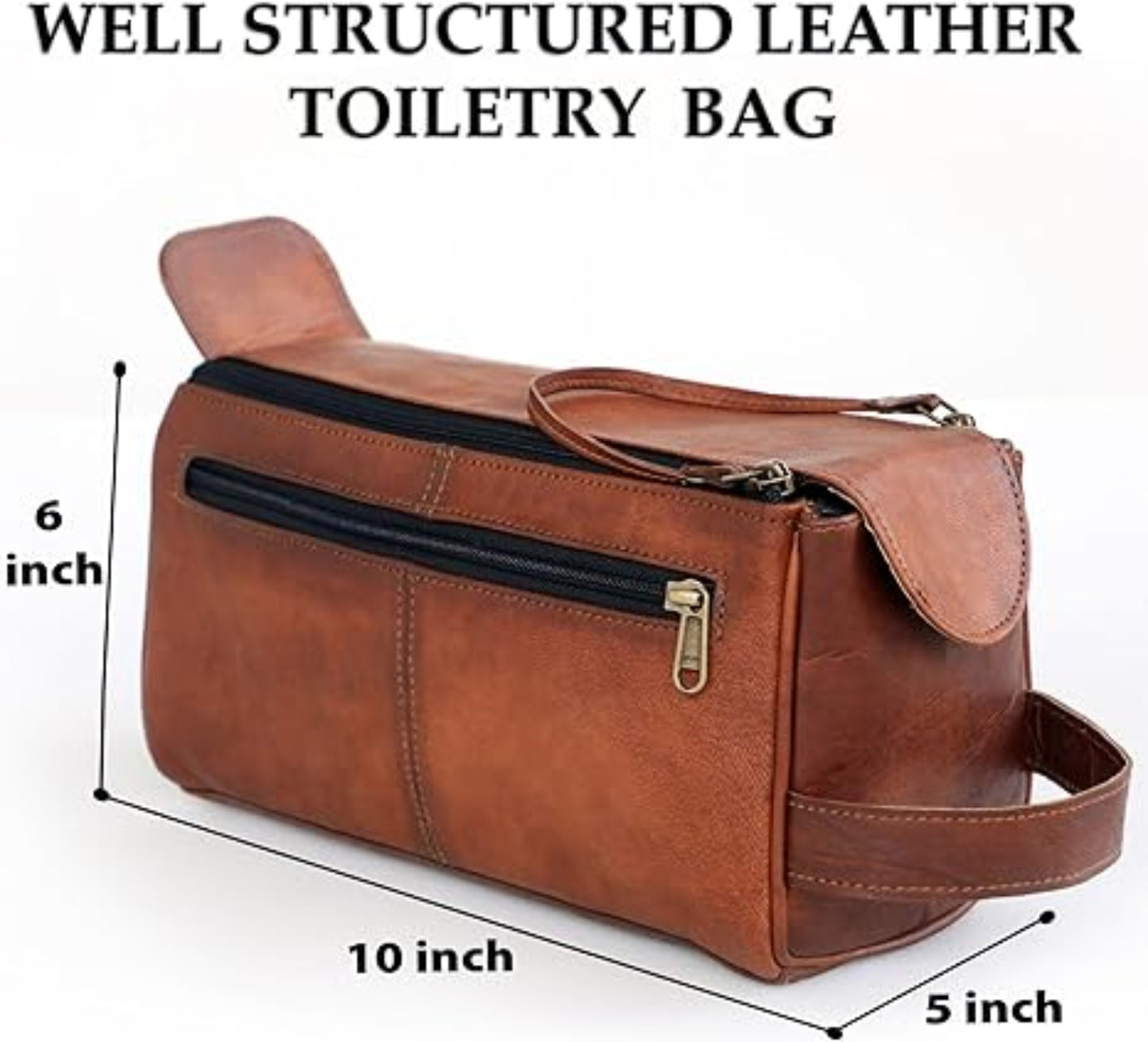 Genuine Leather Toiletry Bag Versatile Dopp Kit