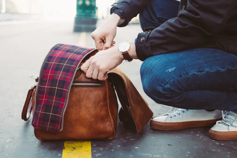 Genuine Leather Duffle Bag Unisex Travel, Carry-On, Luxury Weekender Luggage