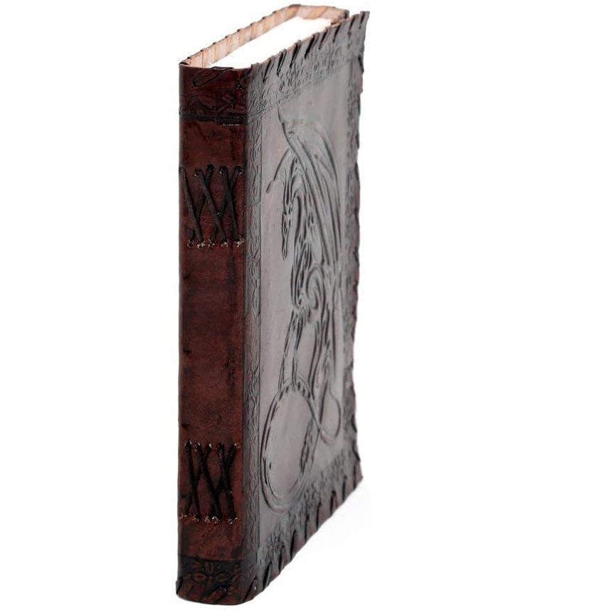 HANDMADE LEATHER JOURNAL WITH DRAGON