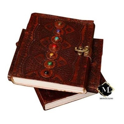 HANDMADE LEATHER SEVEN STONE CHAKRA JOURNAL