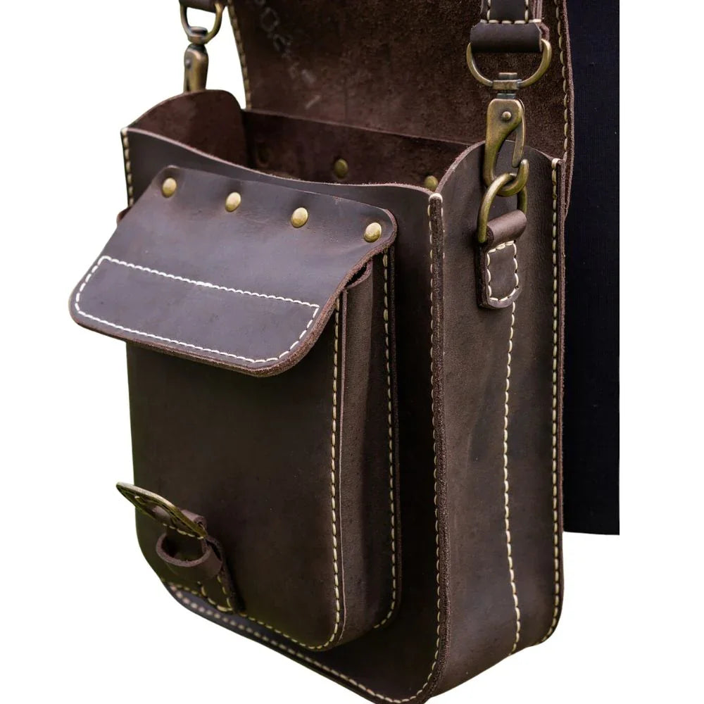 Handcrafted Men’s Brown Leather Crossbody Bag