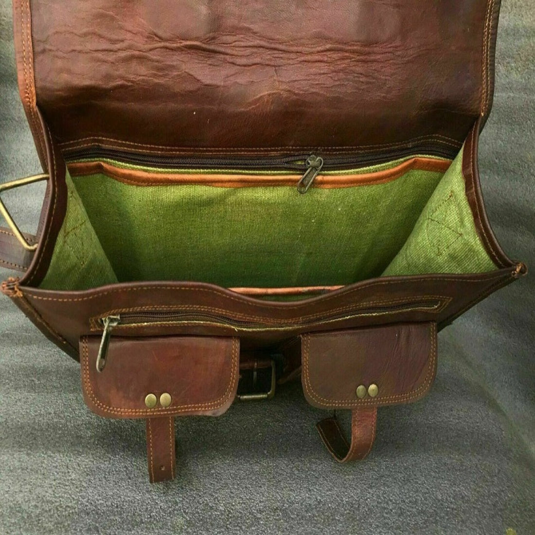 Handmade Brown Vintage Leather Messenger Bag