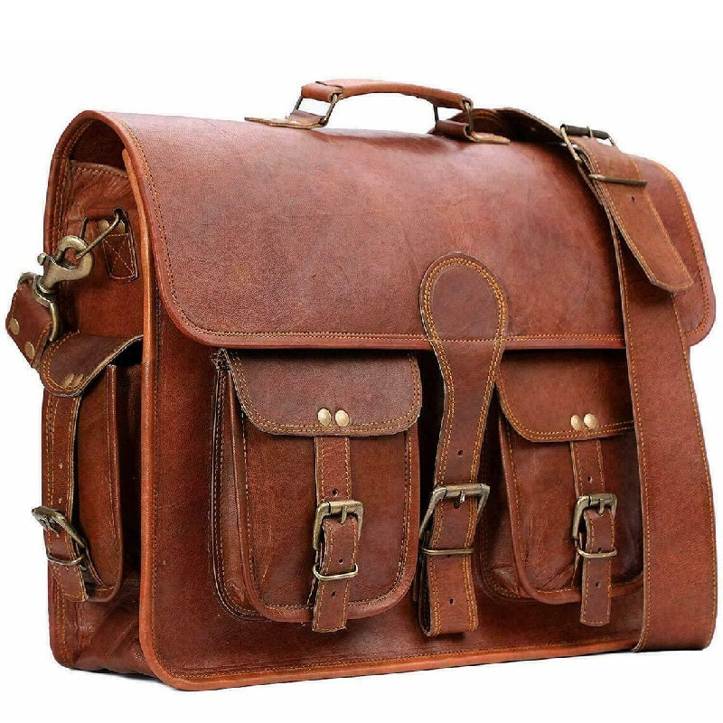 Handmade Brown Vintage Leather Messenger Bag