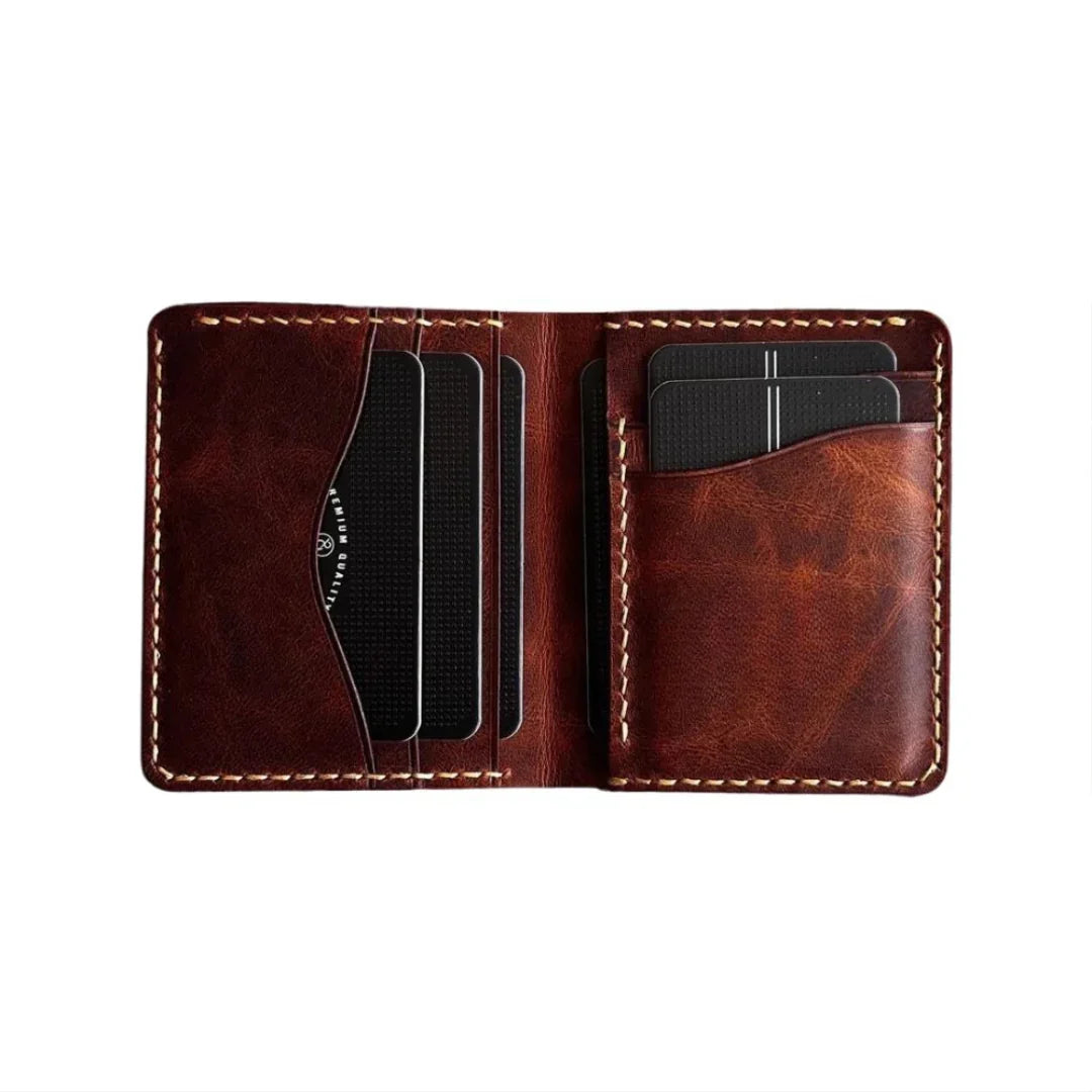 Leather Bifold Wallet with 6 Card Slots