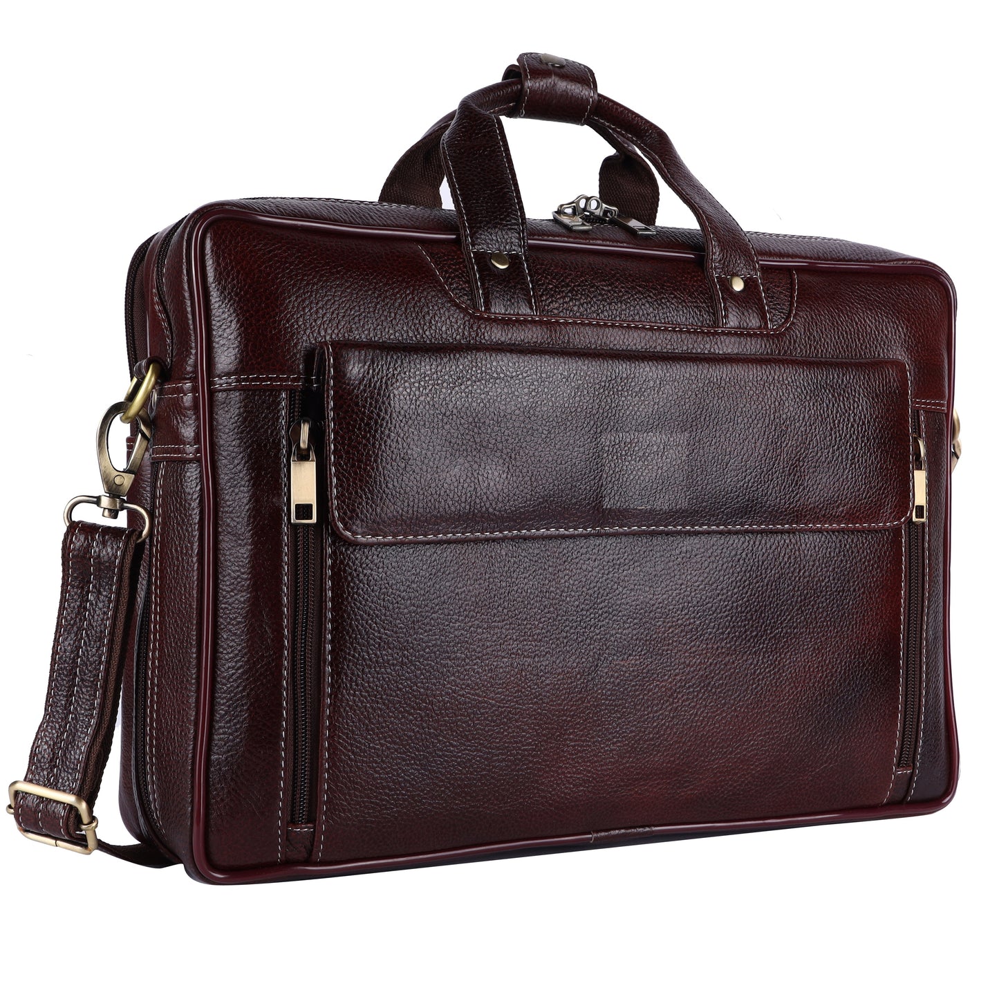 Leather Briefcase Compatible Laptop Bag
