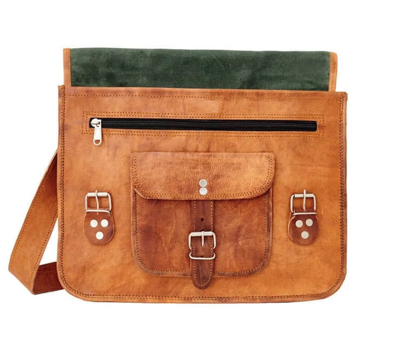 14" Classic Handmade Leather Satchel ā Vintage Laptop Bag Perfect Gift for Students & Professionals