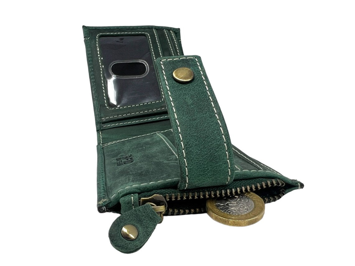 Men’s Bi-Fold Hunter Leather Wallet – Green