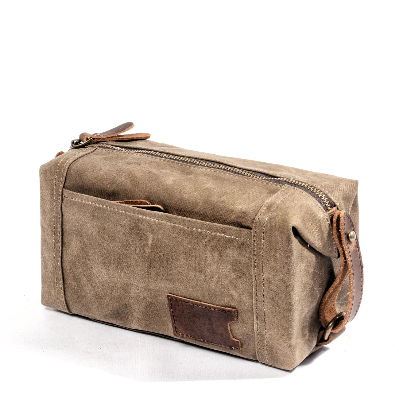 Men's Canvas & Leather Clutch Toiletry Bag