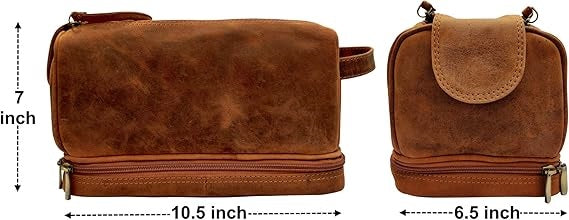 Men's Leather Travel Toiletry Bag