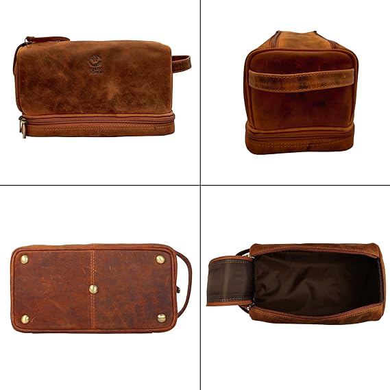 Men's Leather Travel Toiletry Bag