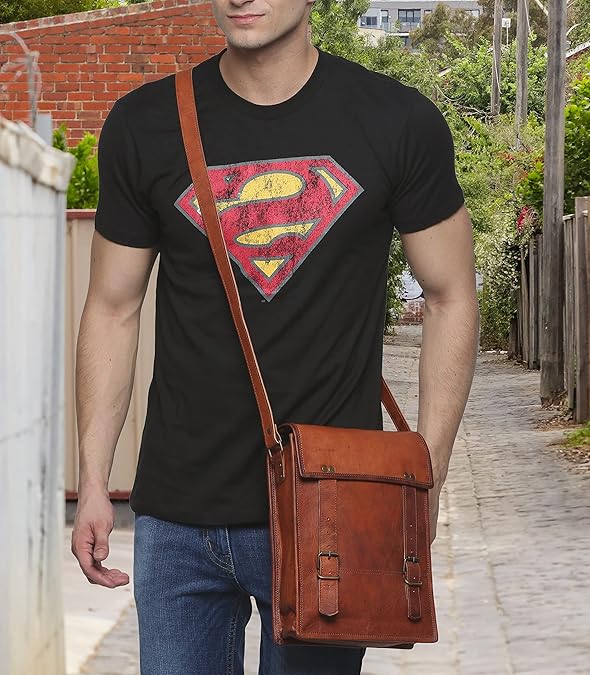 Men's Small Leather Crossbody Shoulder Bag