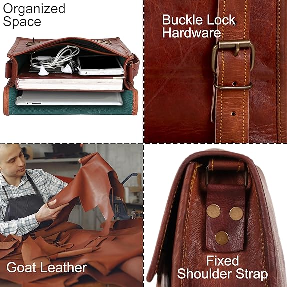 Men's Small Leather Crossbody Shoulder Bag