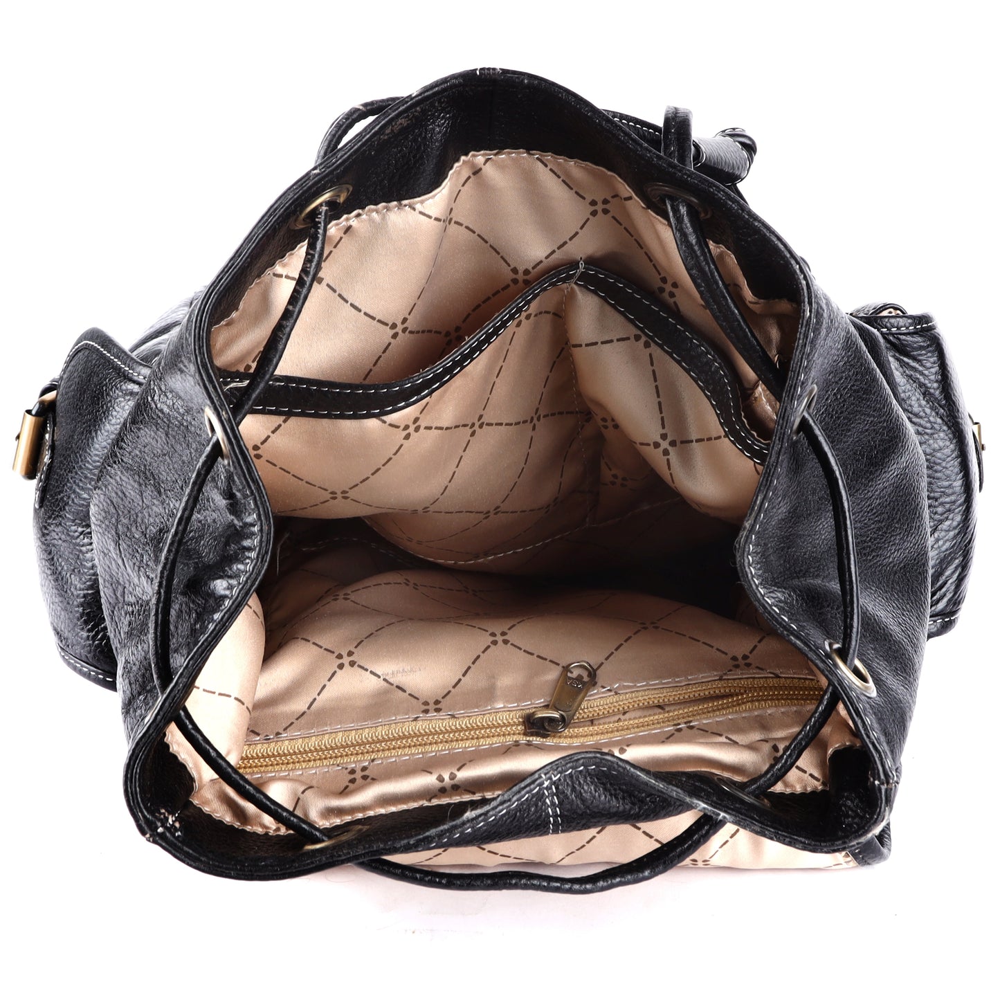 Stylish Black Leather Backpack