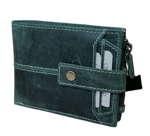 Men’s Bi-Fold Hunter Leather Wallet – Green