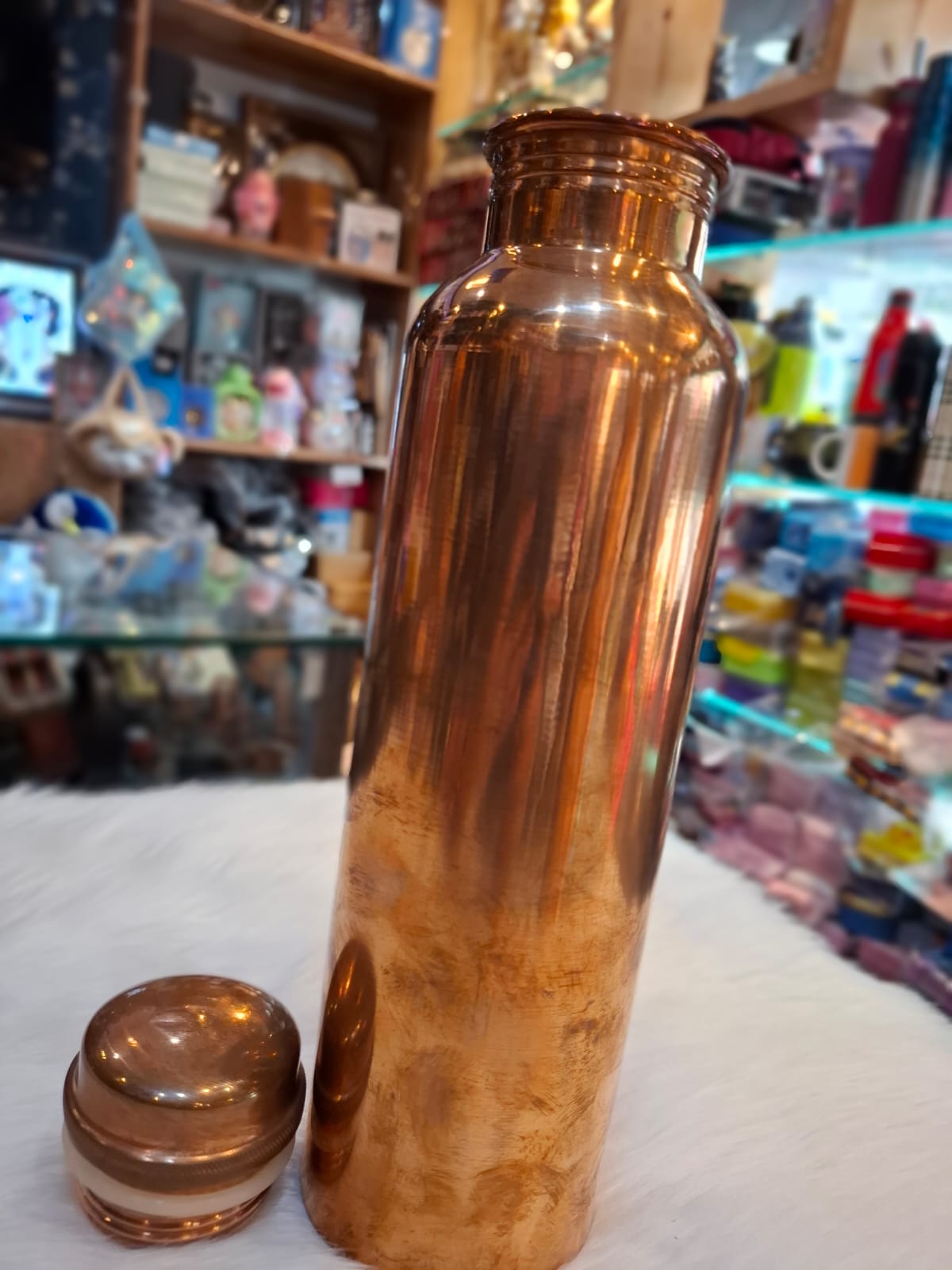 Set of Two Matte Finish Copper Water Bottles