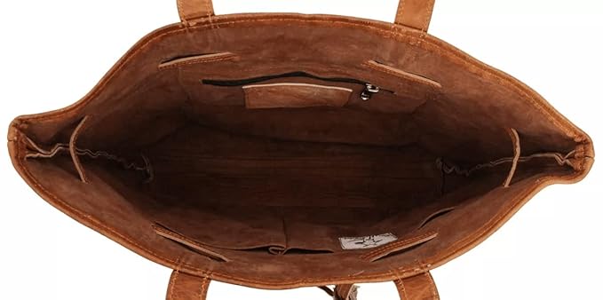 Stylish Women's Large Brown Leather Bucket Tote