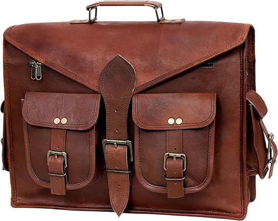 Stylish and Versatile 16-Inch Leather Laptop Messenger Bag