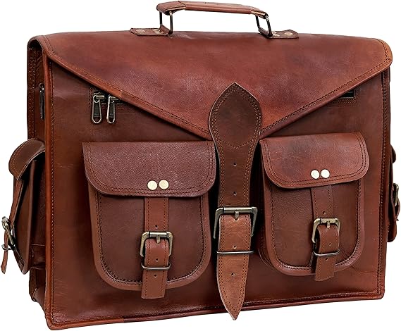 Stylish and Versatile 16-Inch Leather Laptop Messenger Bag