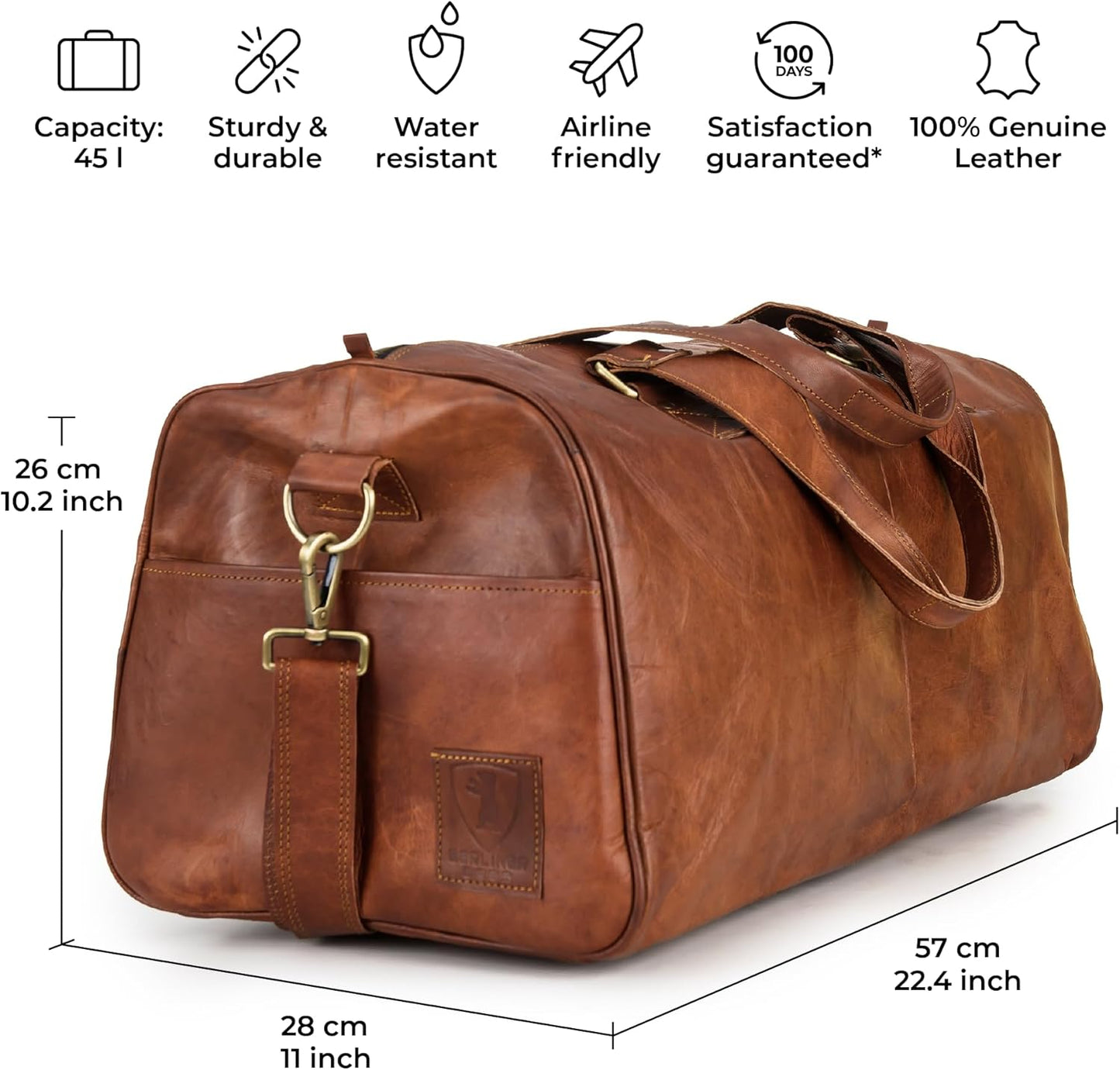 Premium Genuine Leather Duffle Bag