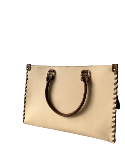 Trendy Two-Tone Office Tote Bag