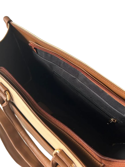 Trendy Two-Tone Office Tote Bag