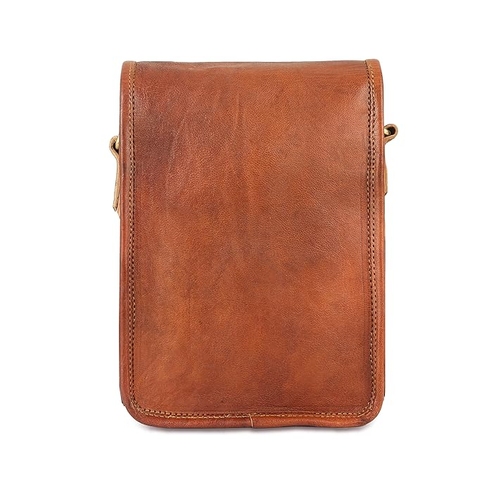 Unisex Genuine Leather 3-Compartment Sling Bag for Men