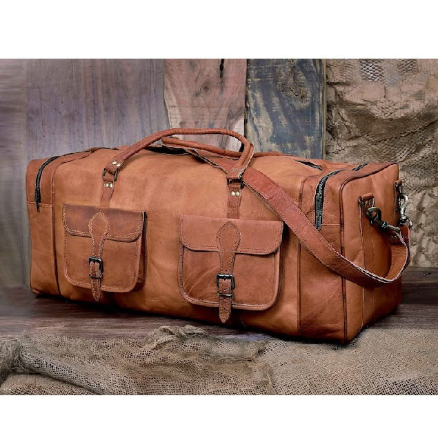 Unisex Leather Luggage Weekender Duffle Bag Unisex Leather Luggage Weekender Duffle Bag