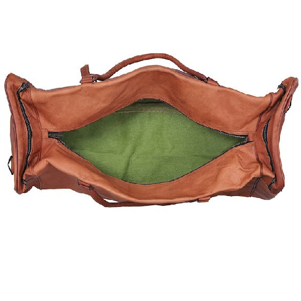Unisex Leather Luggage Weekender Duffle Bag