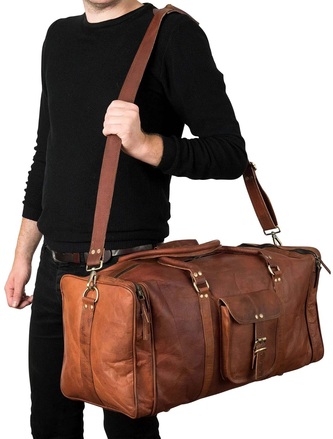 Vintage Duffle Weekender Shoulder Bag Men's